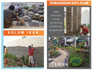 Pemasangan batu alam dan kolam ikan Semarang